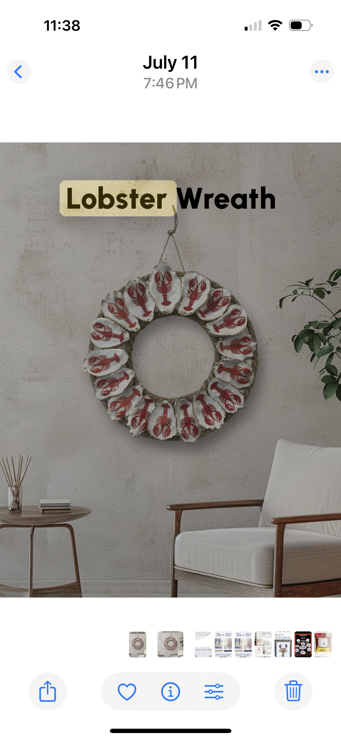 Oyster Shell Lobster Wreath