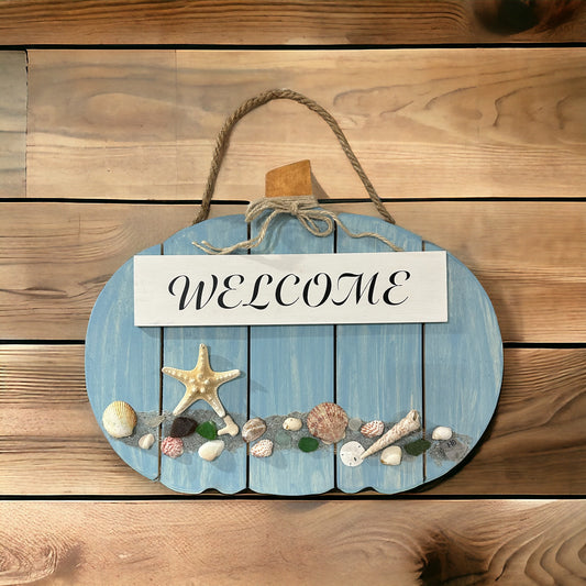 Welcome Pumpkin Beach Inspired Door Hanger