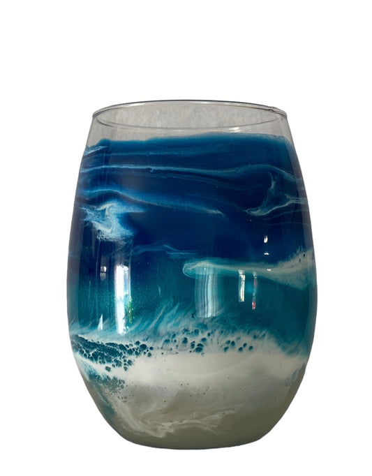 Beach Inspired Resin Stemless Wine/Drinking Glass