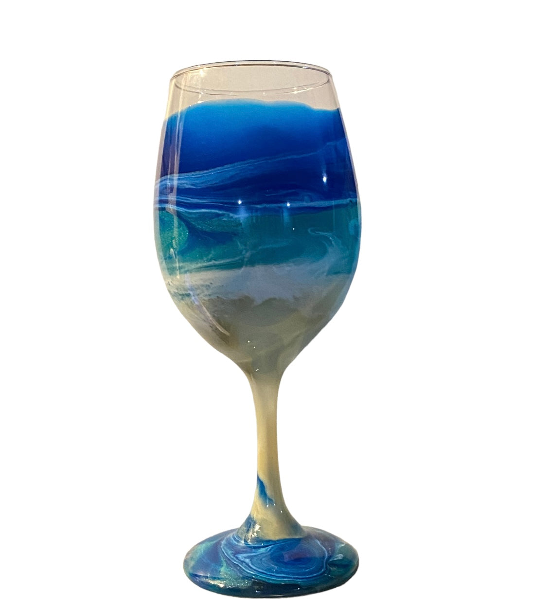 Beach Inspired Resin Wine Glass